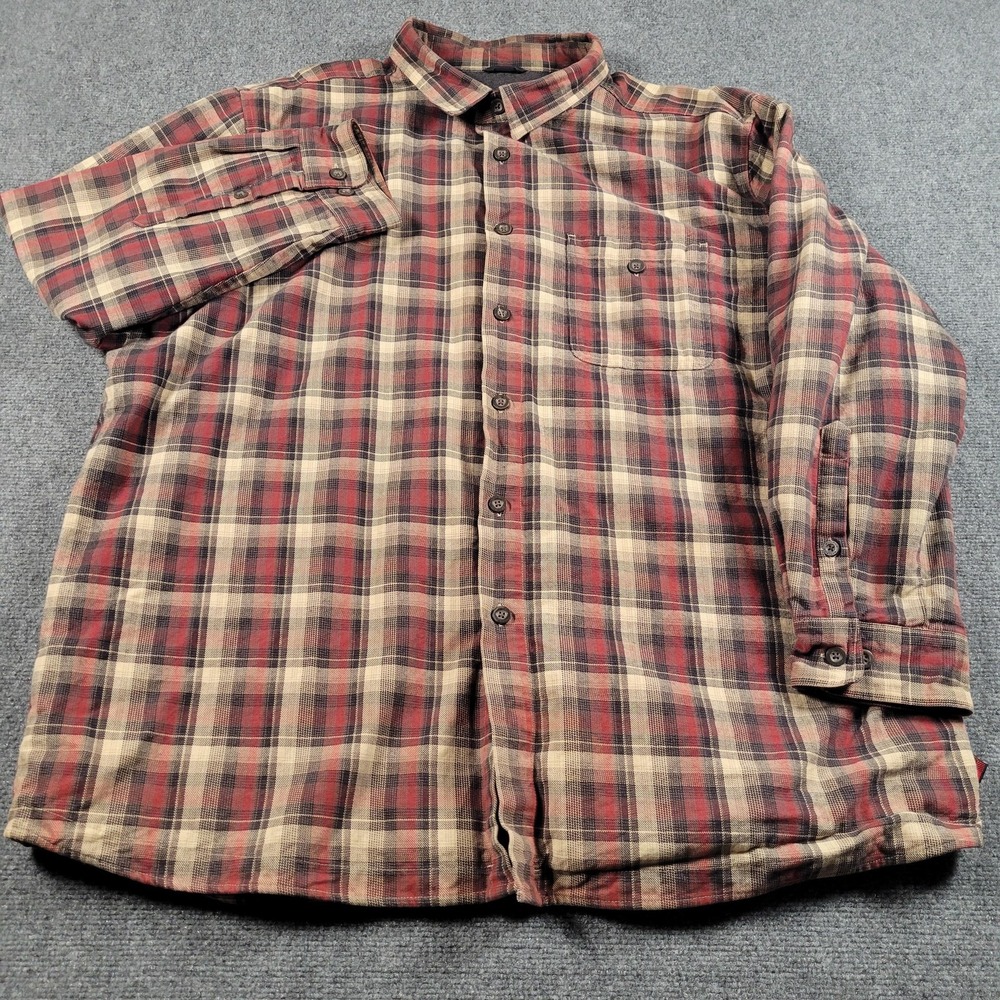 Woolrich Shirt Jacket Mens 2XL Red Plaid Flannel Lined Shacket Button Front - Picture 2 of 7